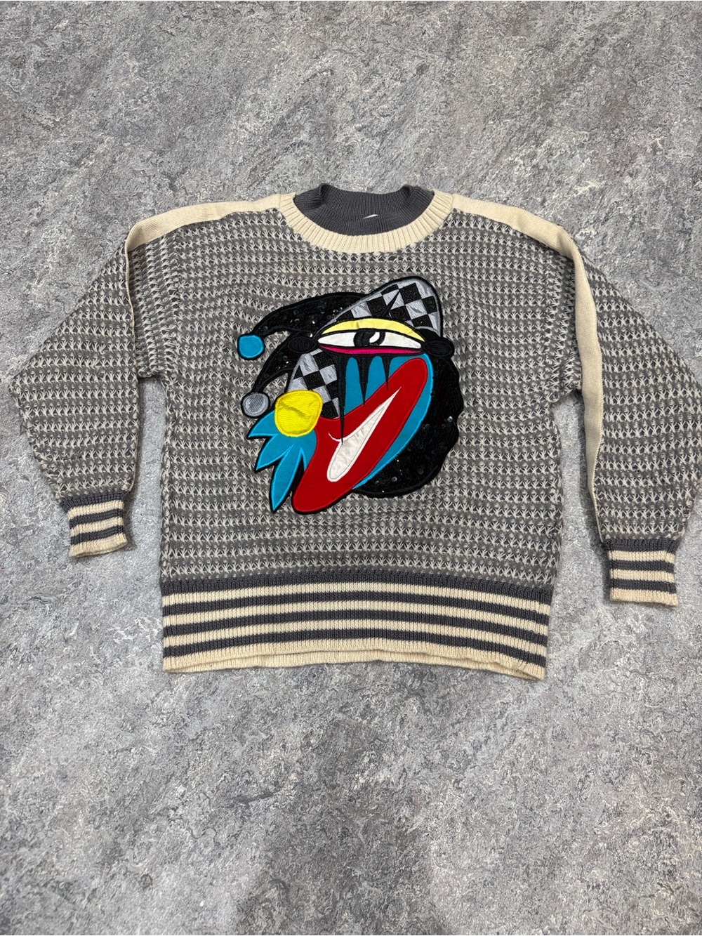 Kansai O2 Yamamoto Vintage Avant Garde Textured 100% Wool And Sequin 80’s 90’s